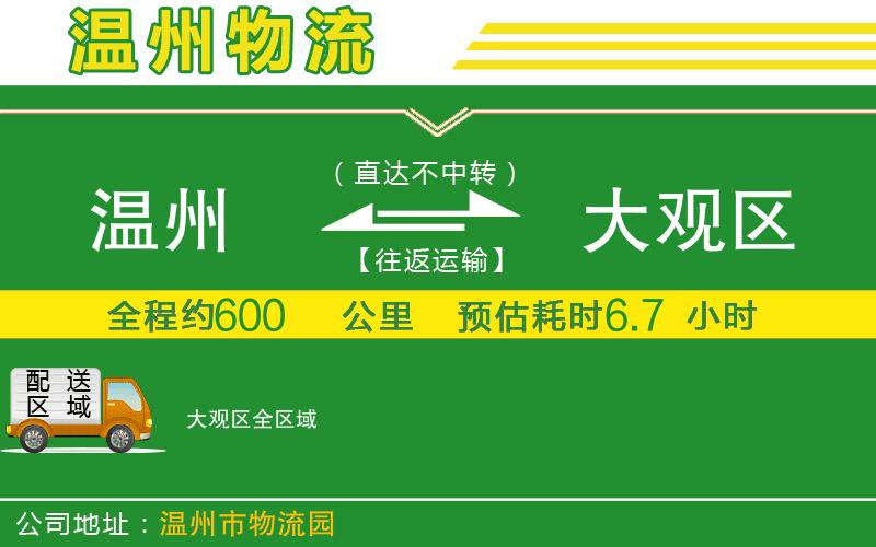 溫州到大觀區(qū)貨運公司