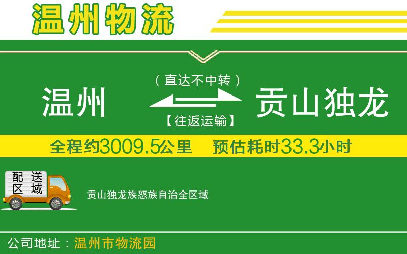 溫州到貢山獨(dú)龍族怒族自治貨運(yùn)專線